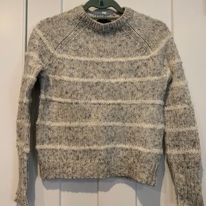J.Crew Gray Wool Blend Striped Sweater Sz XXS new